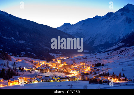 France, Savoie, Maurienne Valley, Massif de la Vanoise, Val Cenis Resort, Lanslevillard Stock Photo