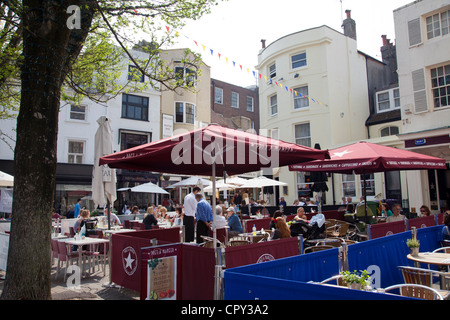 East Street Cafes in the Lanes - Brighton - East Sussex - UK Stock Photo