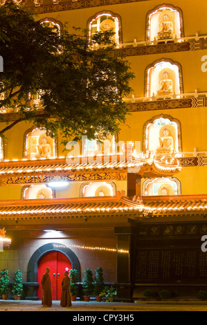 Taiwan, Kaohsiung District, Dashu, Fo Guang Shan Buddhist Monastery, Gold Buddha Building Stock Photo
