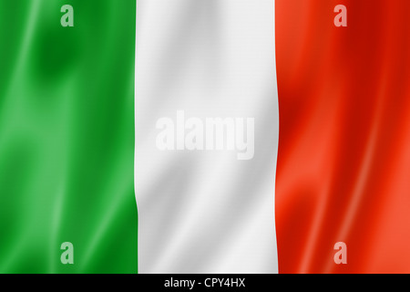 Italy flag, three dimensional render, satin texture Stock Photo