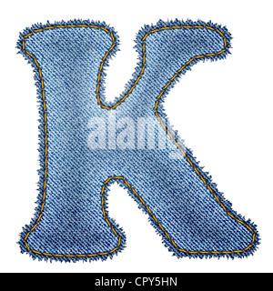 Jeans alphabet. Denim letter K Stock Photo