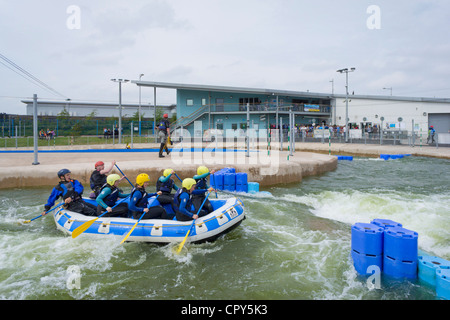 White water rafting Cardiff International Whitewater Centre Cardiff Bay development south glamorgan wales UK GB EU Europe Stock Photo