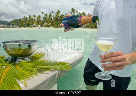 France, French Polynesia, Society Archipelago, Leeward Islands, cruise on the luxury 30 cabins yacht Tia Moana Stock Photo