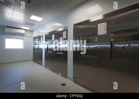 Royal Bournemouth Hospital Endoscopy Unit. Instrument processing area - clean side Stock Photo