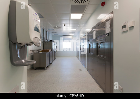 Royal Bournemouth Hospital Endoscopy Unit. Instrument processing area - clean side Stock Photo