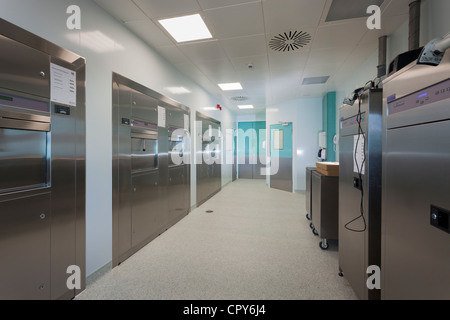 Royal Bournemouth Hospital Endoscopy Unit. Instrument processing area - clean side Stock Photo