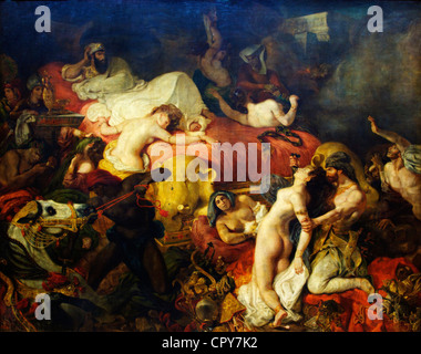 Death of Sardanapale, Eugene Delacroix, 1827, Musee du Louvre Museum, Paris, France, Europe Stock Photo