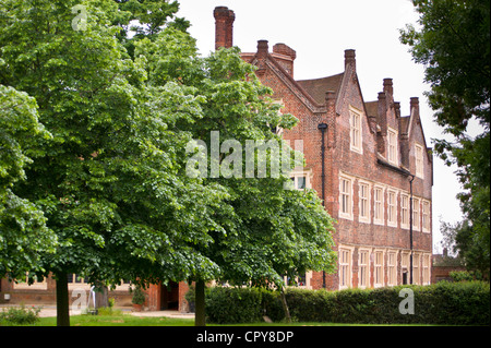 Eastbury Manor, Tudor mansion house in Barking, Essex, England, seen from the public highway Stock Photo