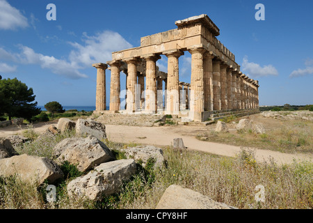 Selinunte. Sicily. Italy. Temple E (5C BC) Stock Photo