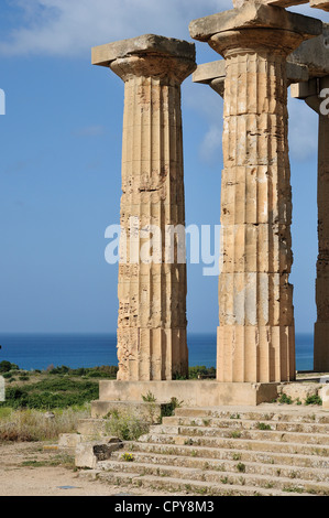 Selinunte. Sicily. Italy. Temple E (5C BC) Stock Photo