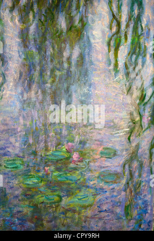 Detail of Water-lilies by Claude Monet, Musee de L'Orangerie Museum, Paris, France, Europe Stock Photo