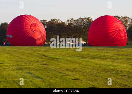 Hot air ballooning trips organised in the Virgin branded balloon, taking off from the York knavesmire racecourse. Stock Photo