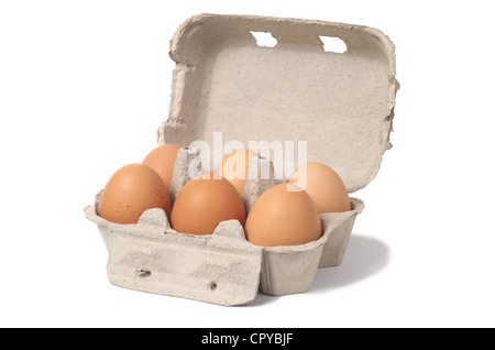 Eggs on White Stock Photo