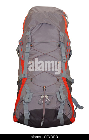 Mountain backpack isolated on a white background Stock Photo