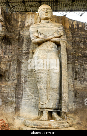 Buddha image at Gal Vihara, Polonnaruwa, Sri Lanka Stock Photo