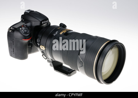 Nikon D800 professional DSLR - with 300mm f/2.8 Nikkor VRII lens Stock Photo