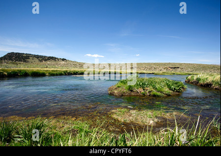 Hot Creek near Mammoth Lakes, California, USA Stock Photo