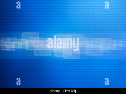 Abstract technology background blue with binary code and interface panel touch screen concept Stock Photo