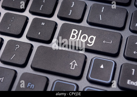 a message on keyboard enter key, for blog concepts. Stock Photo