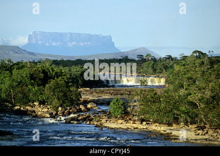 Venezuela, Bolivar State, Gran Sabana Region, Canaima National Park, listed as World Heritage by UNESCO, Tepuy de Roraïma Stock Photo