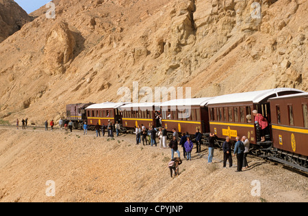 Tunisia, Gafsa Governorate, Metlaoui, touristic train, the Red lizard in the Selja Gorges Stock Photo