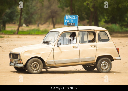 A man takes driving lessons in an open field in N'Djamena, Chad on Tuesday June 8, 2010. Stock Photo
