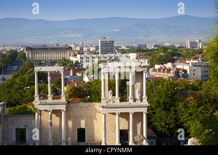 Roman marble amphitheatre built in the 2nd century, Plovdiv, Bulgaria, Europe Stock Photo