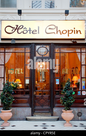 France, Paris, Passage Jouffroy, Hotel Chopin Stock Photo