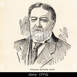 Vintage engraving of William Howard Taft, American president Stock Photo