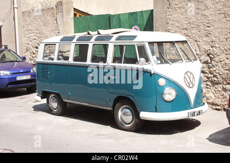 Split screen VW Type 2 camper van or minibus Stock Photo