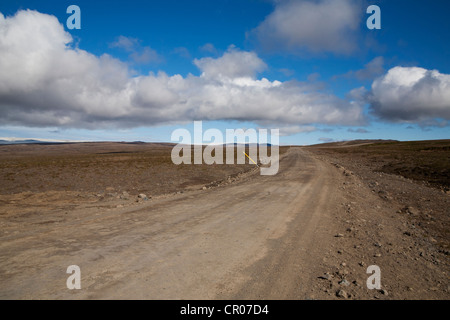 Gravel road in the south of Iceland, Europe Stock Photo