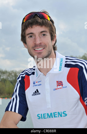Zac Purchase MBE at the Redgrave-Pinsent Rowing Lake, River Thames, Reading, United kingdom. Stock Photo