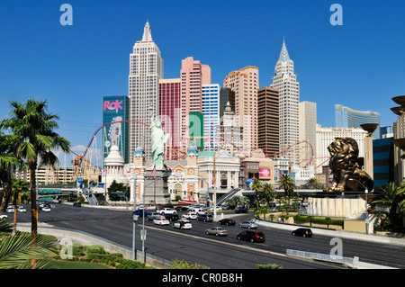 Tropicana Avenue with New York Hotel and Casino, Las Vegas, Nevada, USA, North America, PublicGround Stock Photo