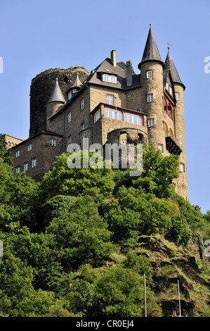 Burg Katz Castle, St. Goarshausen, Rhineland-Palatinate, Germany, Europe Stock Photo