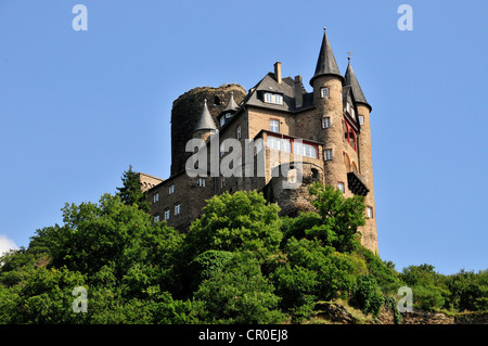 Burg Katz Castle, St. Goarshausen, Rhineland-Palatinate, Germany, Europe Stock Photo