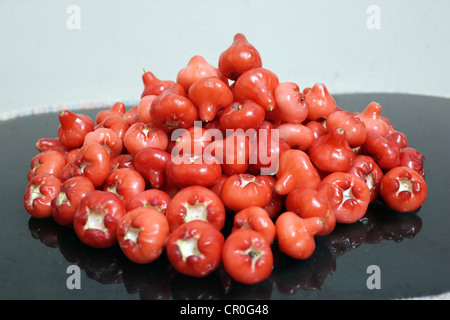 Fruits of Syzygium samarangense or Eugenia javanica also known as wax apple or  bell fruit Stock Photo