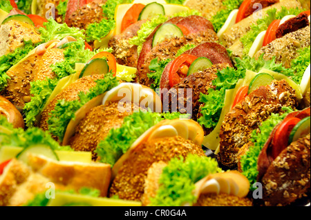 Sandwiches in a shop window Stock Photo