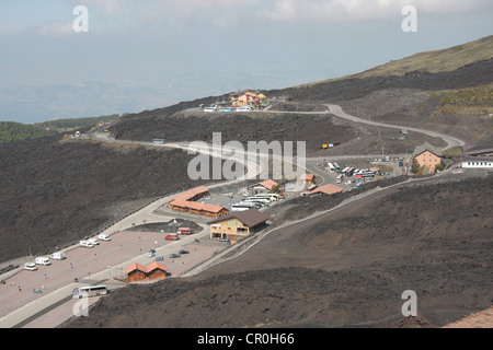 Visitor centre near the Silvestri Craters on the lower slopes of Mt. Etna, Sicily, Italy Stock Photo