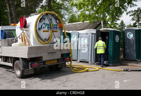 Mobile Toilets  Event loos at Kirkby Lonsdale for the travellers assembling for the Appleby Horse Fair, Cumbria, UK Stock Photo