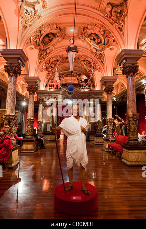 France, Paris, Musee Grevin, columns room, Mahatma Gandhi Stock Photo