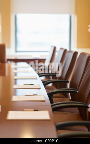 USA, New York, New York City, Conference table Stock Photo