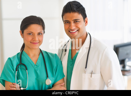 USA, New Jersey, Jersey City, Portrait of  two doctors Stock Photo