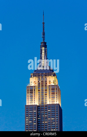 USA, New York, New York City, Empire State Building at dusk Stock Photo