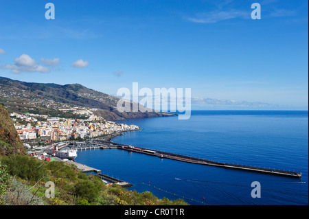 View of Santa Cruz de la Palma with harbour, capital of La Palma, Canary Islands, Spain, Europe, PublicGround Stock Photo