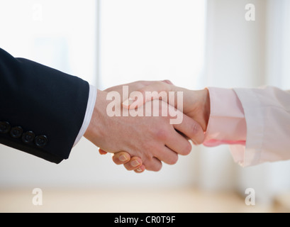 USA, New Jersey, Jersey City,  Close up of handshake Stock Photo