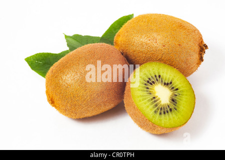 Kiwi fruit on white background Stock Photo