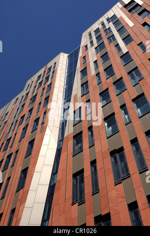 Vacant, newly built office building, modern architecture, Hafencity harbour city district, Hamburg, Germany, Europe Stock Photo