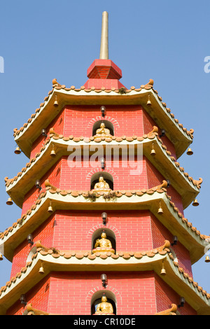 China, Hong Kong, Sha Tin District, Sha Tin New Town, Ten thousands Buddhas Buddhist Monastery dated 1957, pagoda Stock Photo