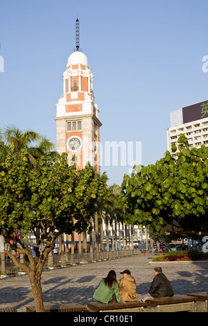 China, Hong Kong, Kowloon, Tsim Sha Tsui, Clock Tower dated 1915 Stock Photo