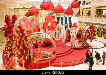 China, Hong Kong, Kowloon, Elements Commercial center, decoration for Chinese new year Stock Photo